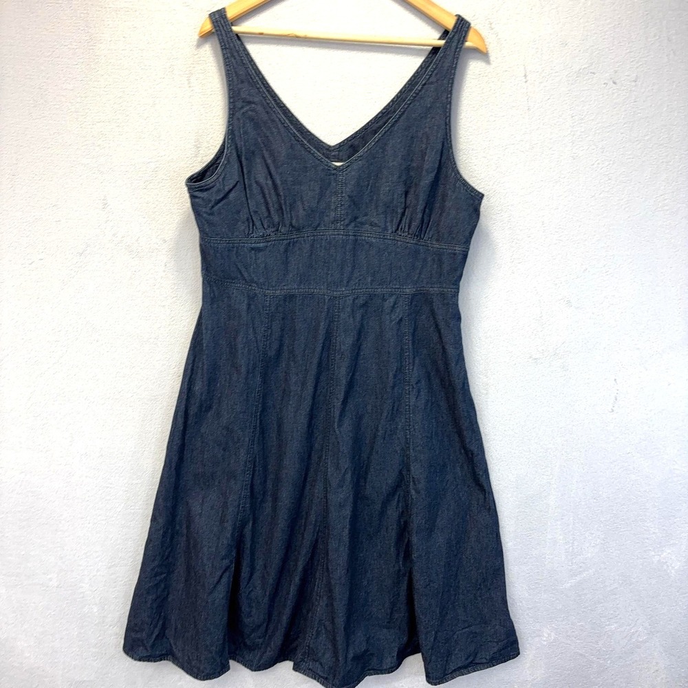Jones New York Dark Blue Denim Midi Dress